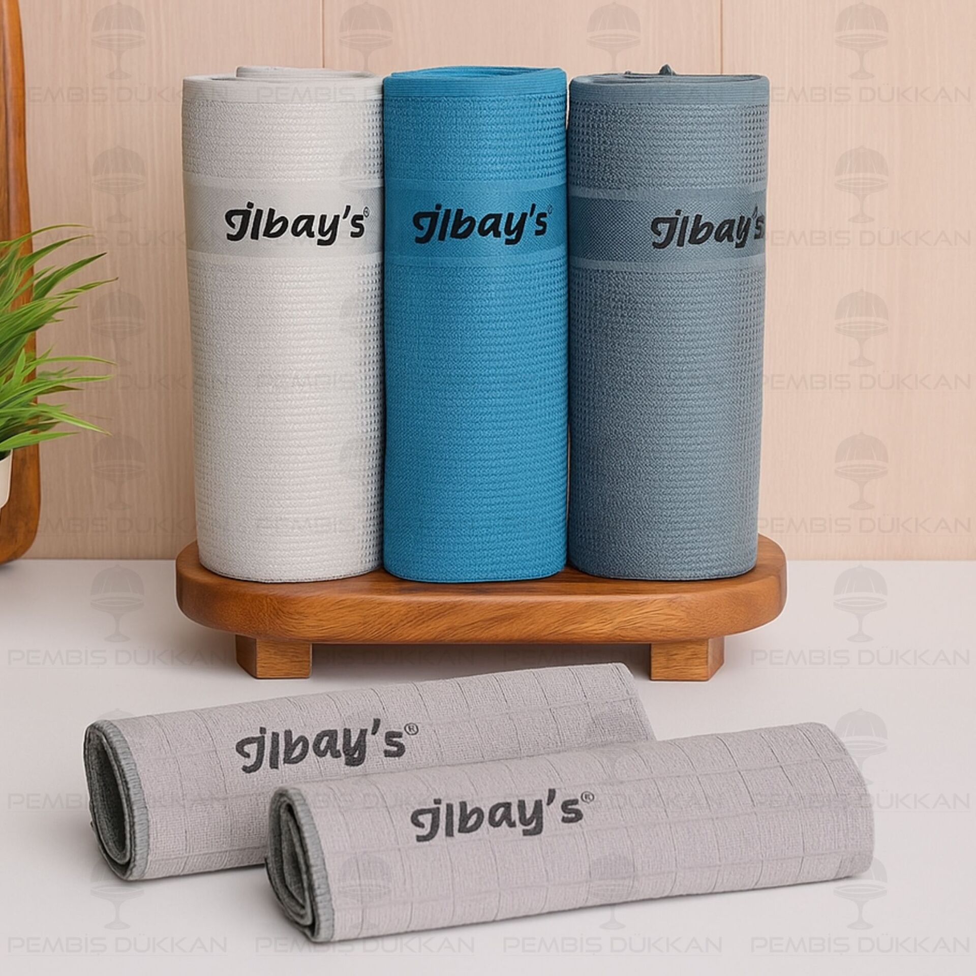 İlbays 5li Mikrofiber Bez (Mavi-Gri-Antrasit)