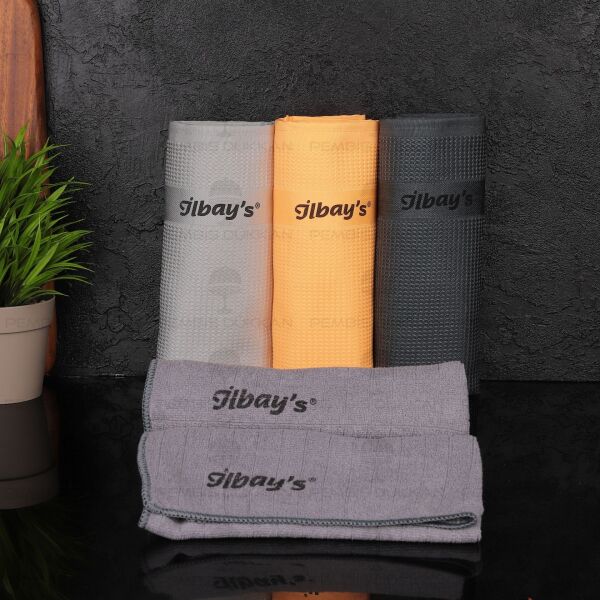 İlbays 5li Mikrofiber Bez (Turuncu-Gri-Antrasit)