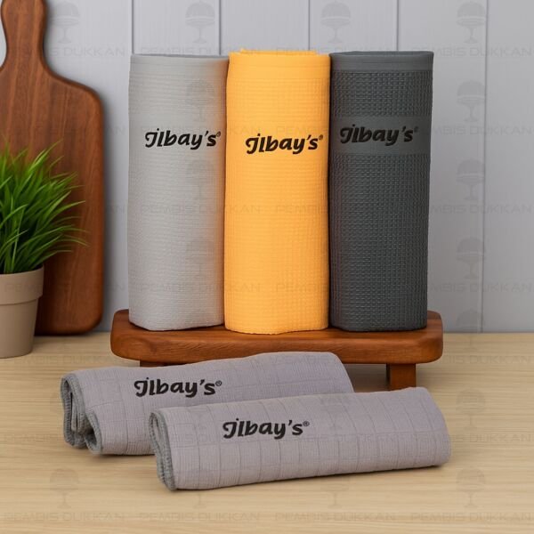 İlbays 5li Mikrofiber Bez (Turuncu-Gri-Antrasit)
