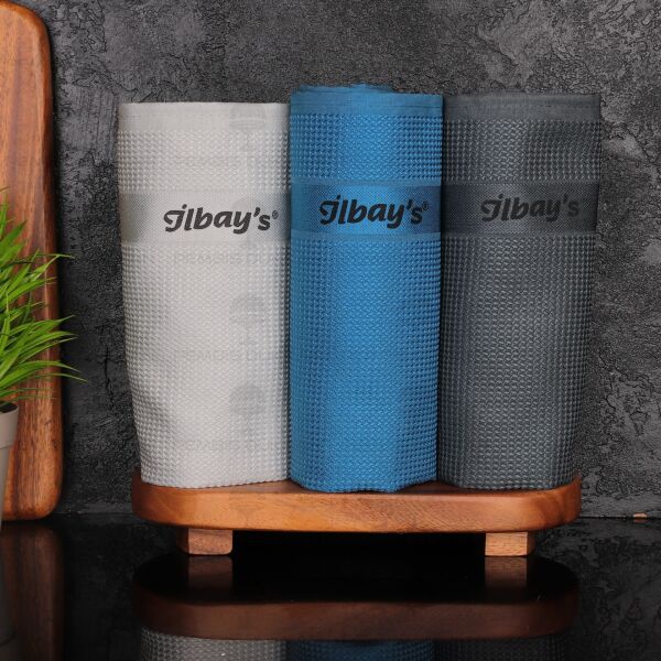 İlbays 3lü Mikrofiber Bez (Mavi-Gri-Antrasit)