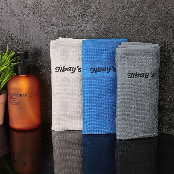 İlbays 3lü Mikrofiber Bez (Mavi-Gri-Antrasit)