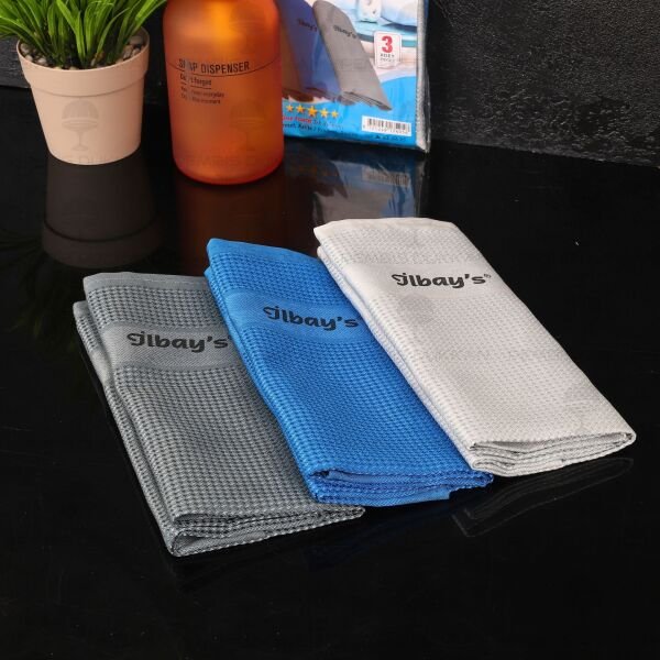 İlbays 3lü Mikrofiber Bez (Mavi-Gri-Antrasit)