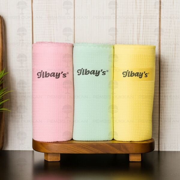İlbays 3lü Mikrofiber Bez (Pembe-Yeşil-Sarı)