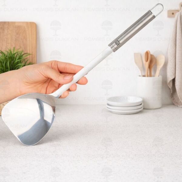 Zwilling Pro Wok Spatula Metalik Gri 18/10 Paslanmaz Çelik 37 cm
