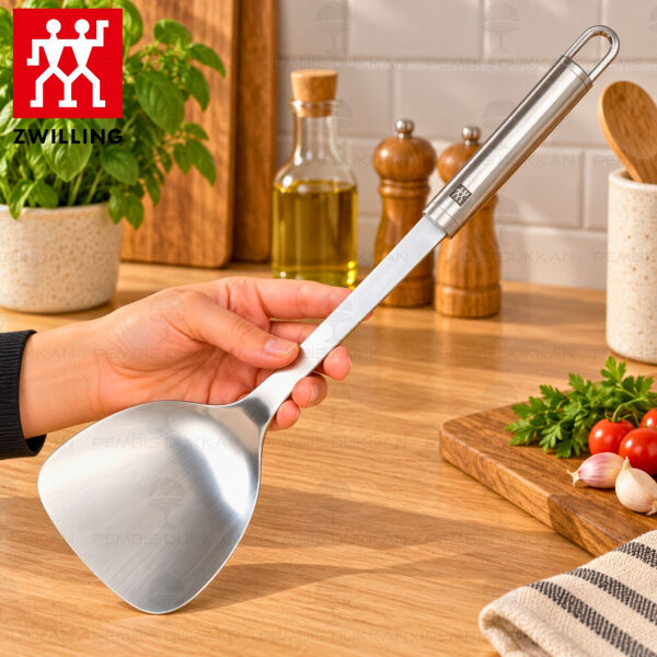 Zwilling Pro Wok Spatula Metalik Gri 18/10 Paslanmaz Çelik 37 cm