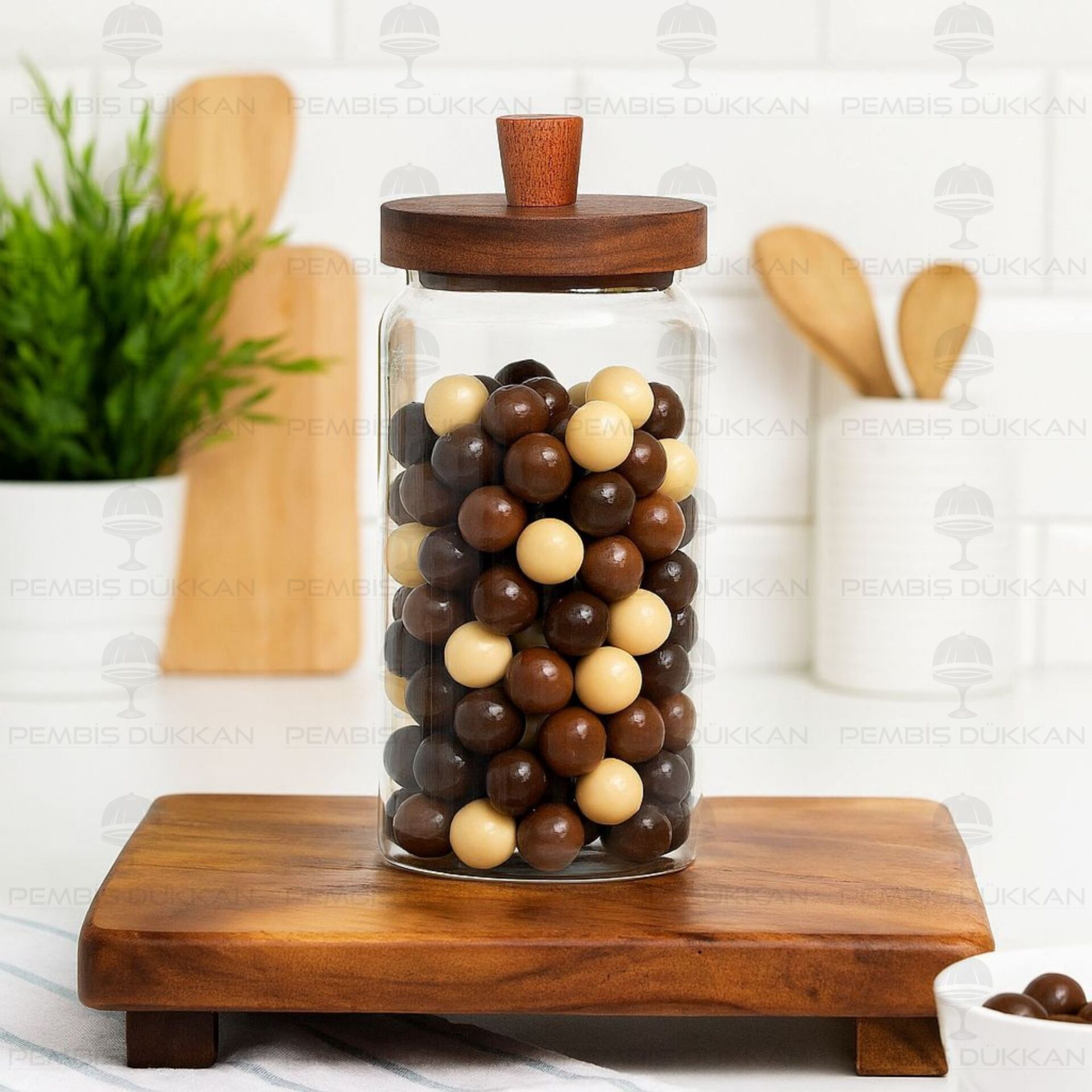 Nomi 950ml Akasya Kapaklı Kavanoz (Bor052)