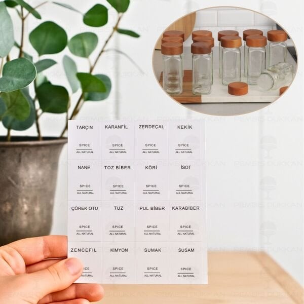 12li Bohem Akasya Kapaklı Baharatlık Set (7119009)