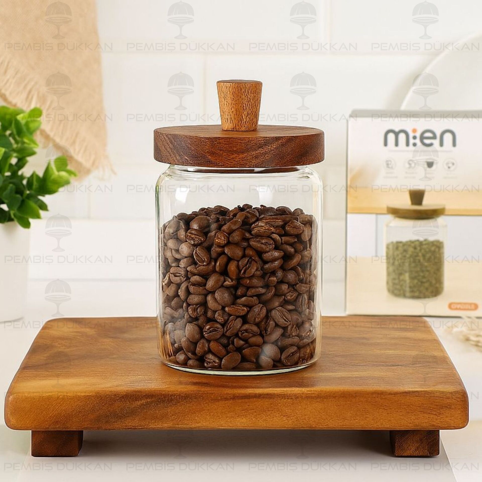 Nomi 450ml Akasya Kapaklı Kavanoz (Bor050)