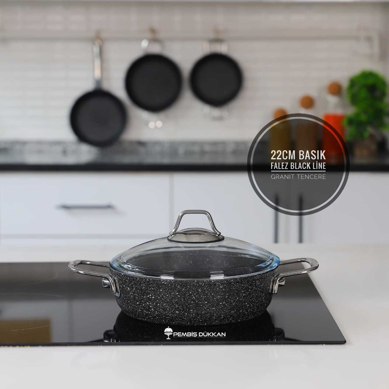 Falez 22cm Basık Black Line Tencere