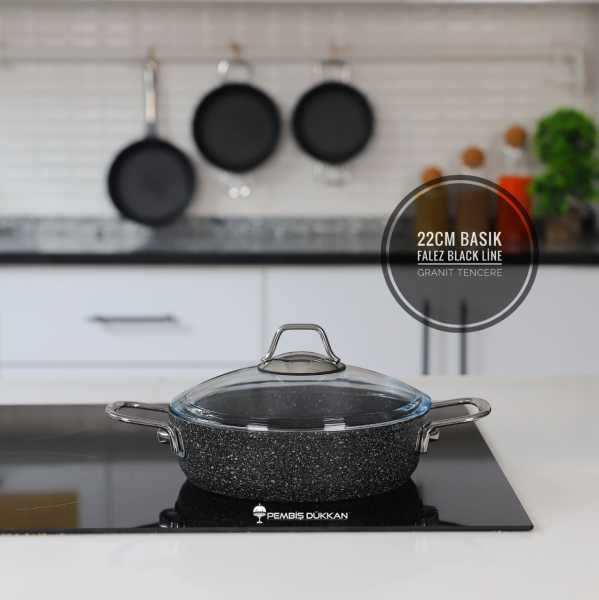 Falez 22cm Basık Black Line Tencere