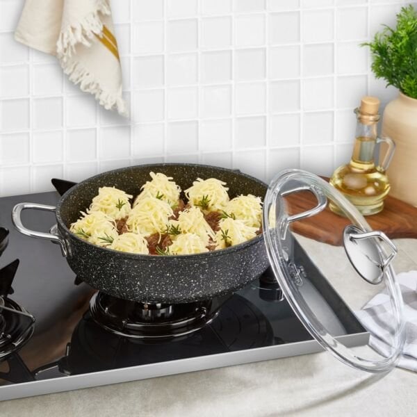 Falez 24cm Basık Black Line Tencere