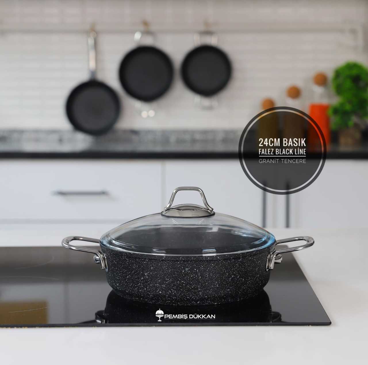 Falez 24cm Basık Black Line Tencere