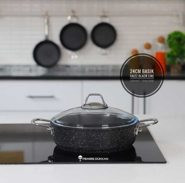 Falez 24cm Basık Black Line Tencere