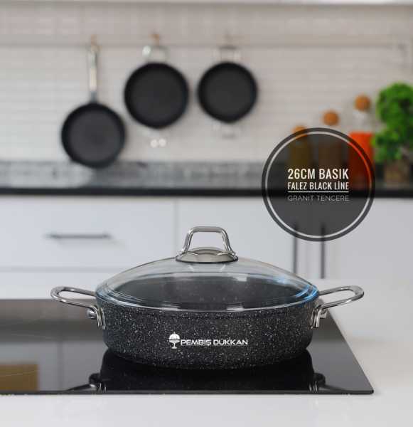 Falez 26cm Basık Black Line Tencere