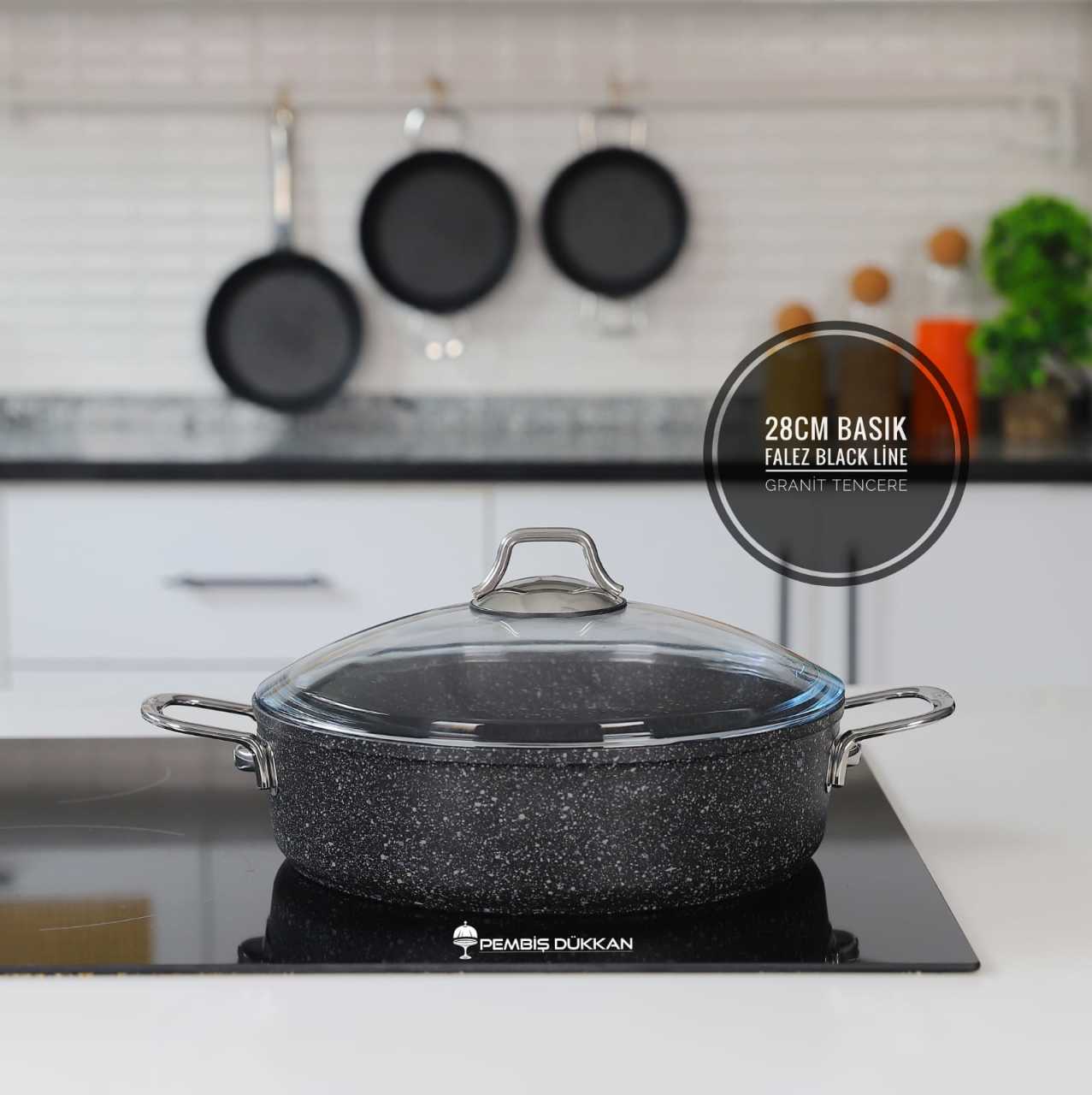 Falez 28cm Basık Black Line Tencere