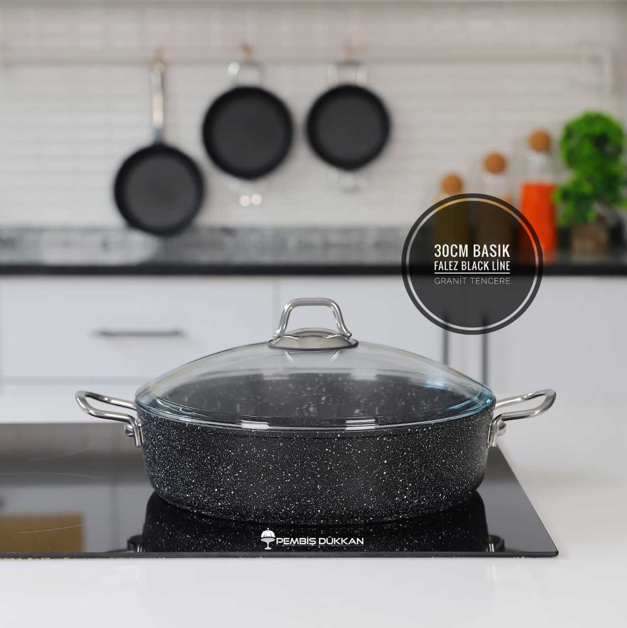 Falez 30cm Basık Black Line Tencere