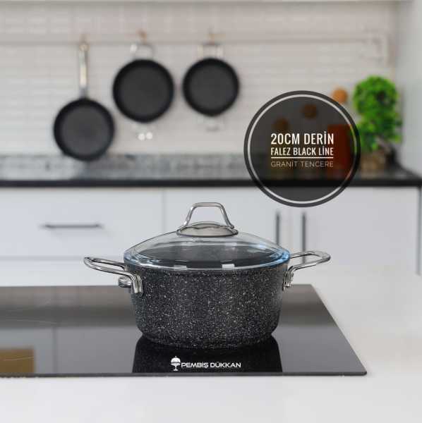 Falez 20cm Derin Black Line Tencere