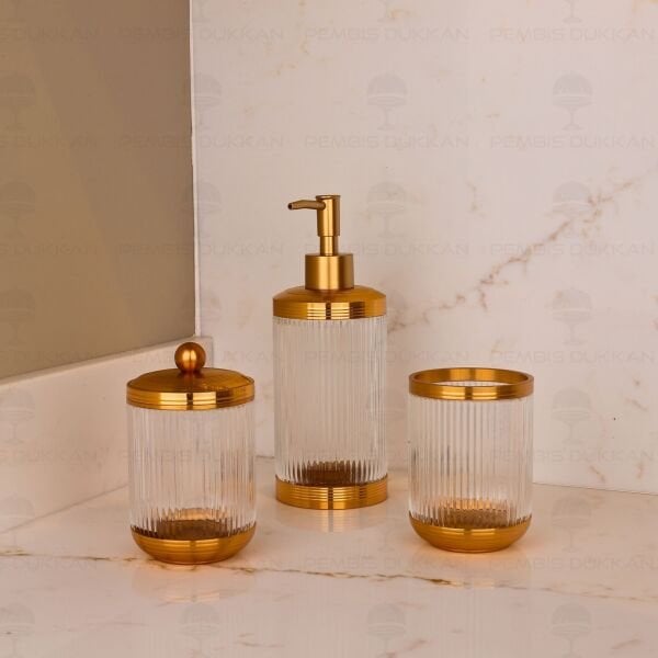 Luxor 3 Parça Gold Banyo Set