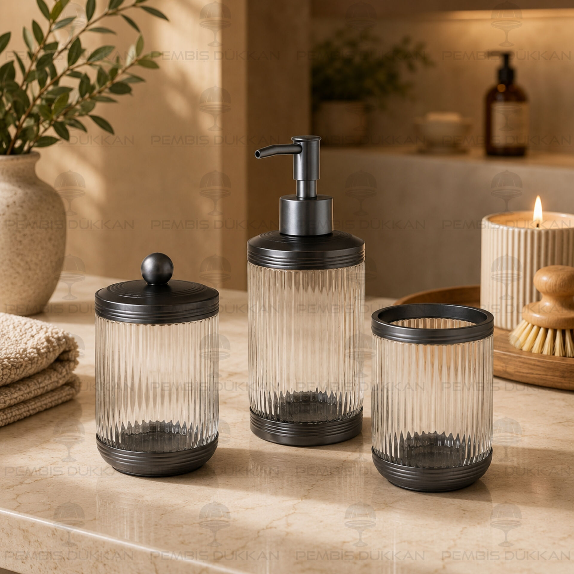 Luxor 3 Parça Gümüş Banyo Set
