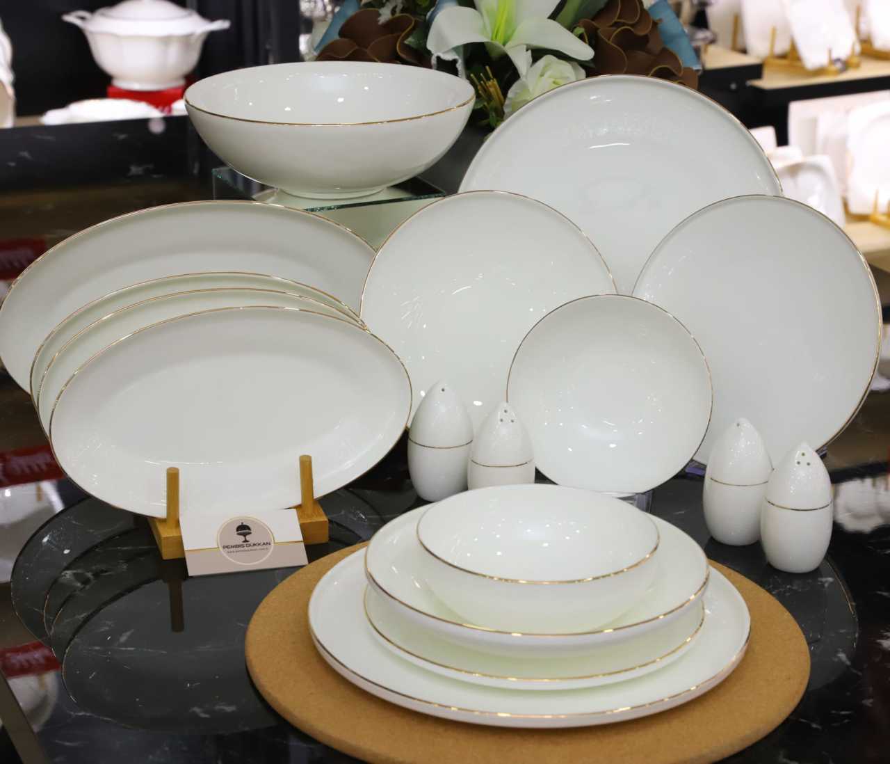 Wb 57 Parça Mislina Gold 12 Kişilik Desenli Yemek Takımı