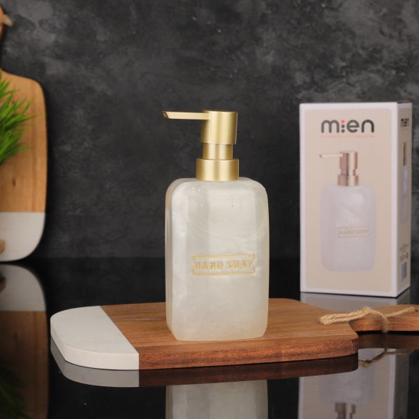 Krem Sedefli Desen, Polyresin Sıvı Sabunluk (56813)