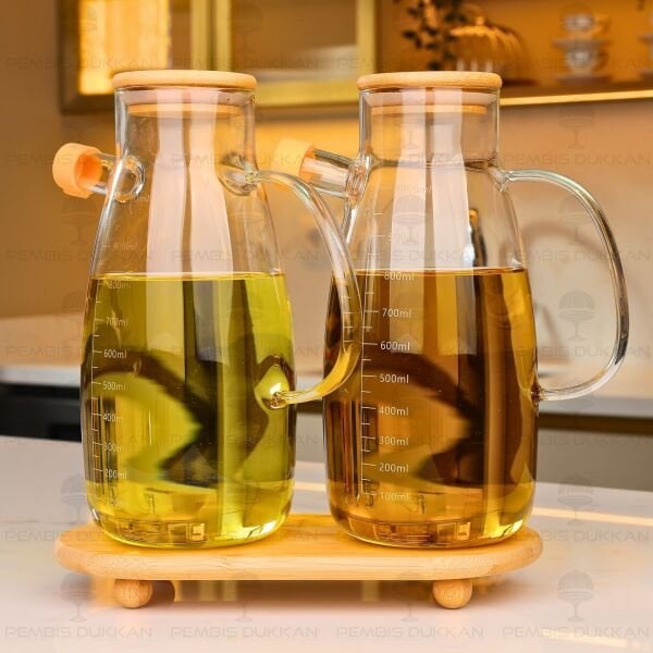 Bambu Altlıklı, 2li Milo Bambu Yağdanlık Set (1113 + 1526)