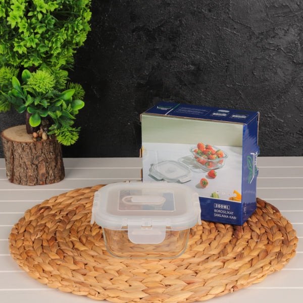 Freshlock Kare 300ml Vakumlu, Kilitli Cam Saklama Kabı