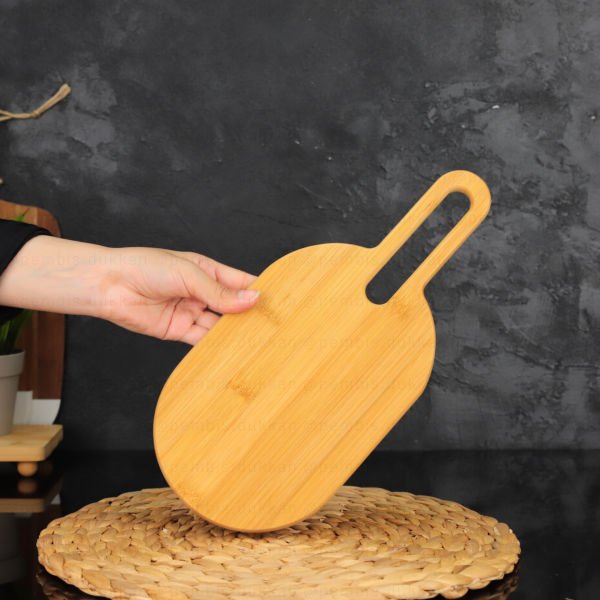 Bambu Oval Kulplu Peynir Tabağı & Tezgah Arkası Pano (7b34)