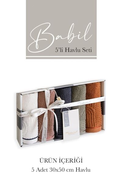 Babil 30x50 cm 5'li Mutfak Havlu Seti