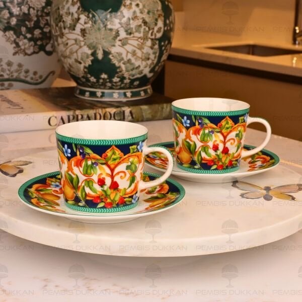 Capri Flora 2 Kişilik Çay Fincan Takımı
