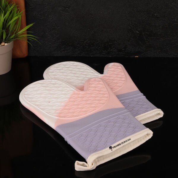 Pembe & Lila Ultra Silikon Fırın Eldiveni (Th76800)