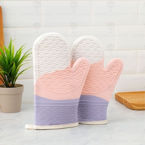 Pembe & Lila Ultra Silikon Fırın Eldiveni (Th76800)