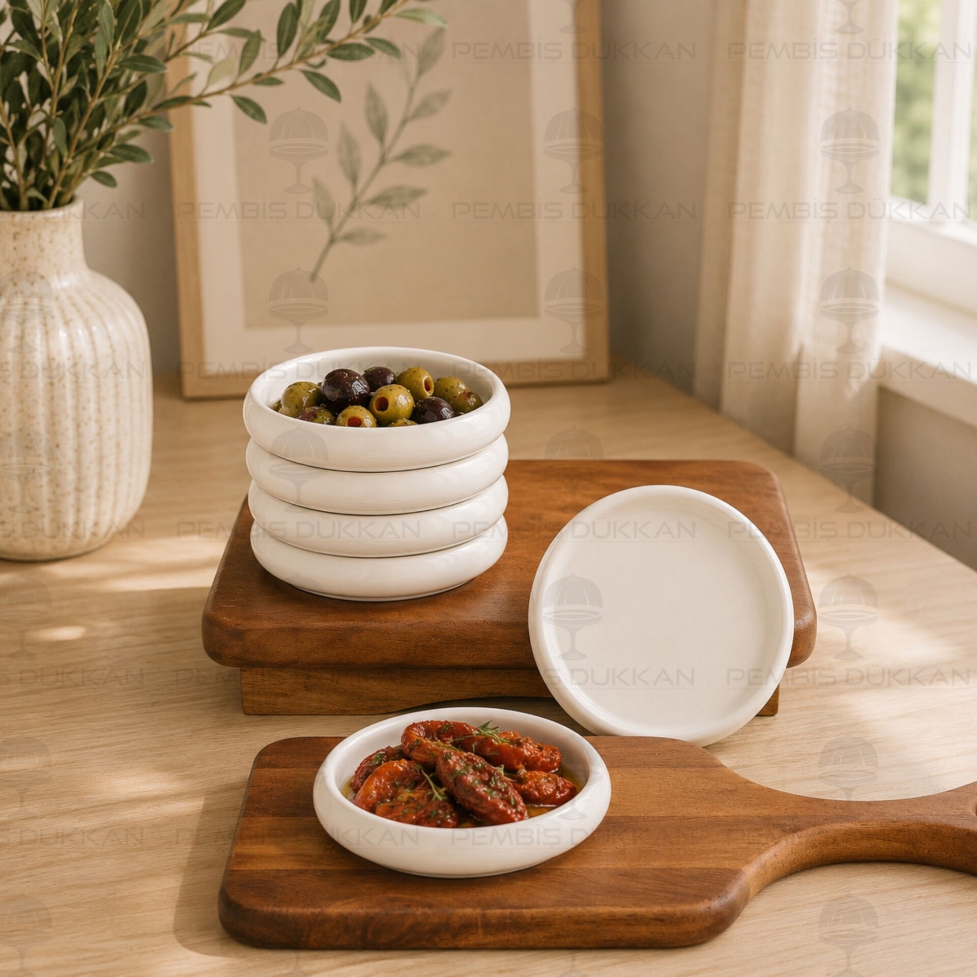 6 Adet Vento Paçi 10.5cm Porselen Düz Çay Tabağı & Kase (900330)