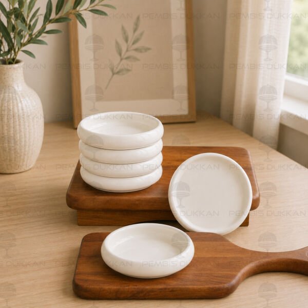 6 Adet Vento Paçi 10.5cm Porselen Düz Çay Tabağı & Kase (900330)