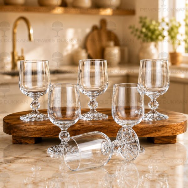 Kısa Flüt Sade 6lı Kahve Yanı Kadeh 135 ml