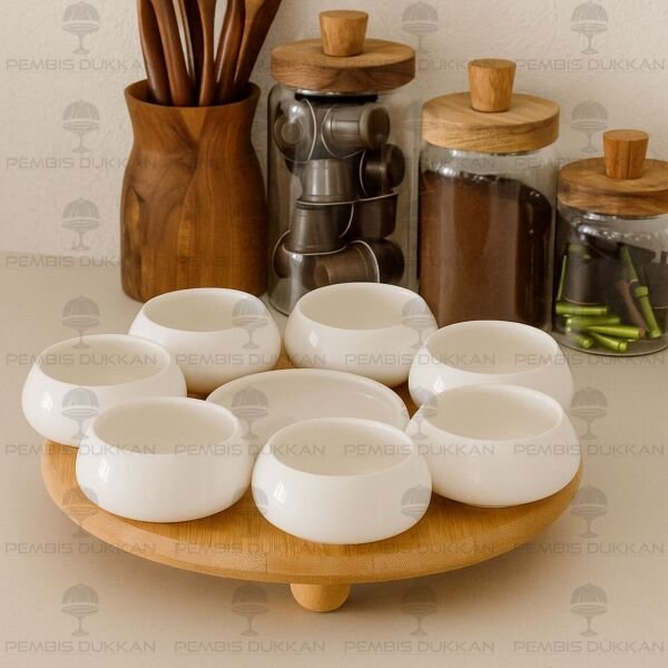 Vento Masa Ortası Bambu Standlı, Reçellik Kombin Set 3 (1090)