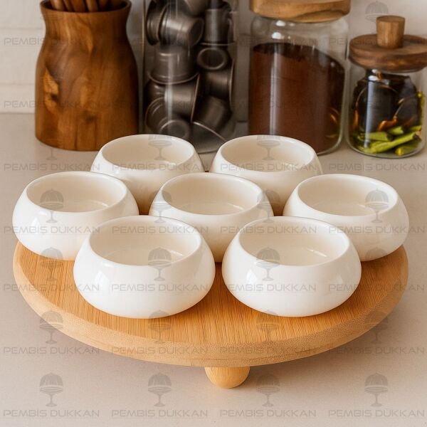 Vento Masa Ortası Bambu Standlı, Reçellik Kombin Set 5 (1090)