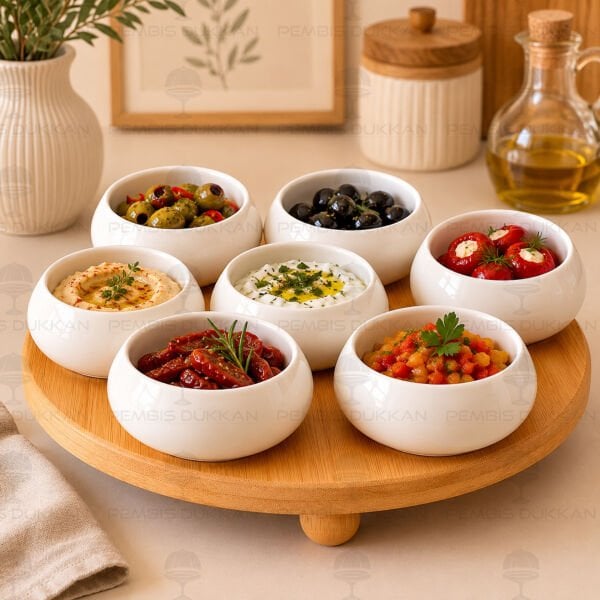Vento Masa Ortası Bambu Standlı, Reçellik Kombin Set 5 (1090)