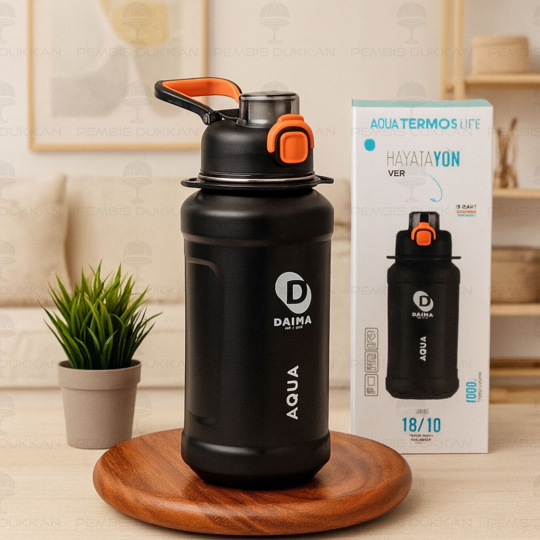 Daıma Aqua 1000 Ml Siyah Termos & Matara