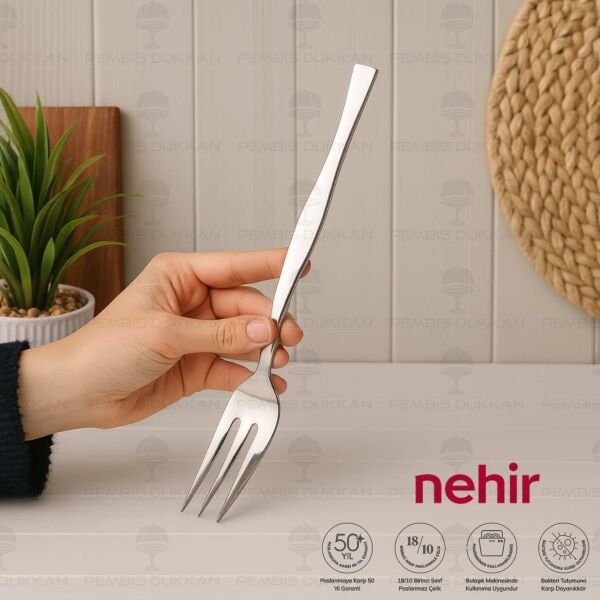 Nehir Zarif Paslanmaz Çelik Servis Çatalı