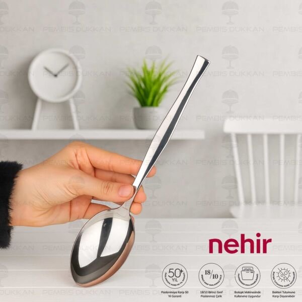 Nehir Zarif Paslanmaz Çelik Servis Kaşığı