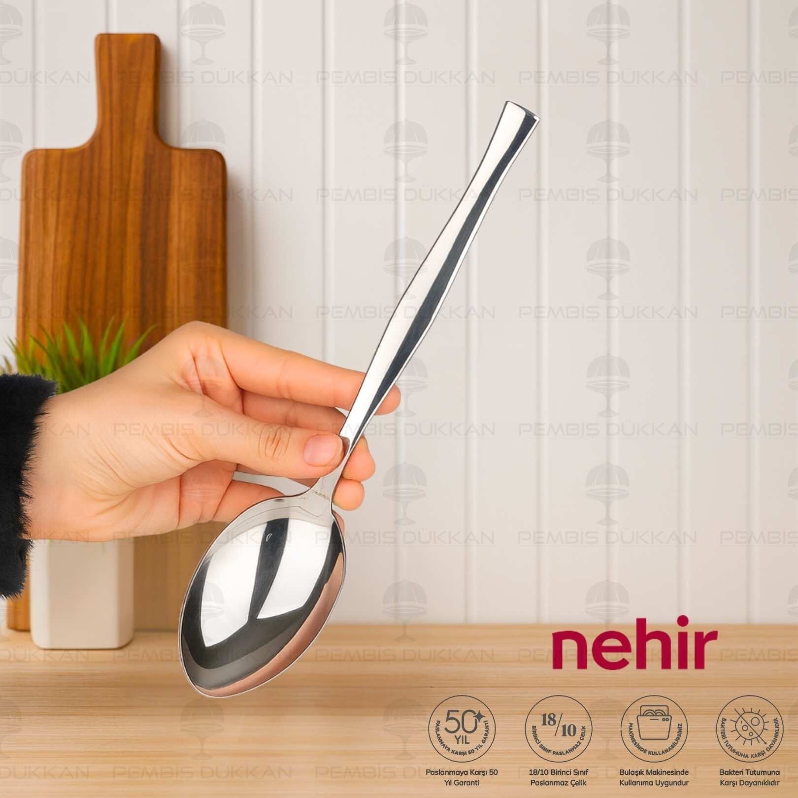 Nehir Zarif Paslanmaz Çelik Servis Kaşığı
