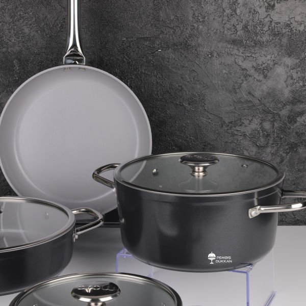 Cornhill 7 Parça Tencere Set Siyah