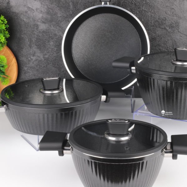 Giallo 7 Parça Tencere Set Siyah