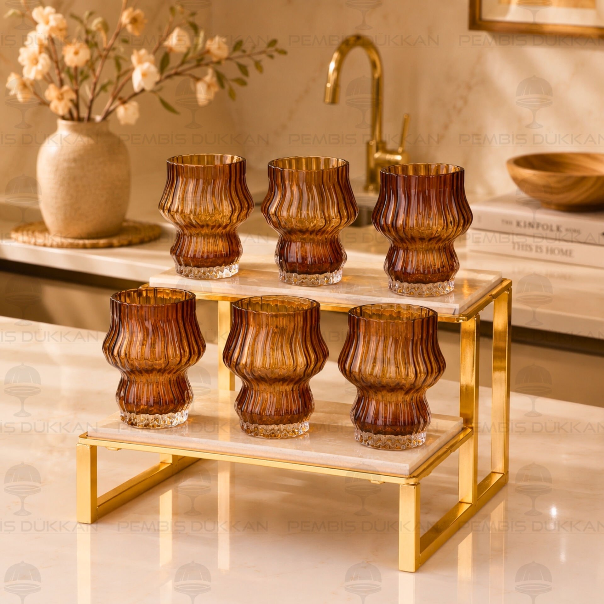 Vintage Flame 6 Kişilik Kahve Yanı Bardak 60 ml
