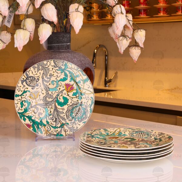 Turguoise 6'lı Pasta Tabağı Takımı 20 cm