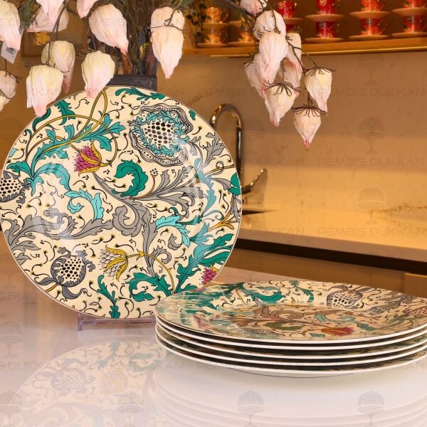 Turguoise 6lı Servis Tabağı Takımı 27 cm