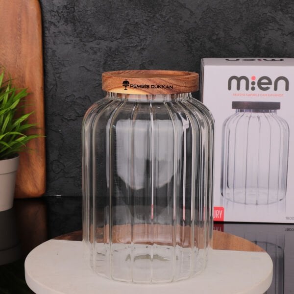 Cury Menny 1800ml Akasya Kapaklı, Çizgili Kavanoz (1s10)
