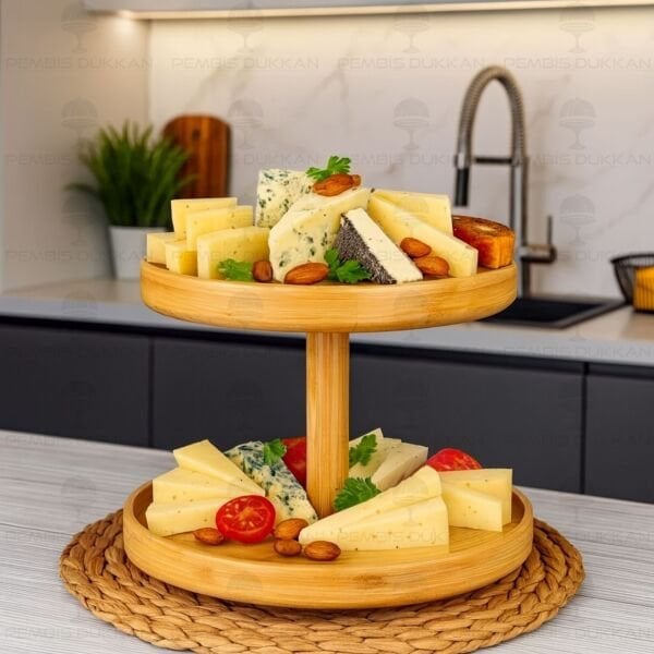 Bambu 2 Katlı Dönen Mekanizmalı Stand (1158)