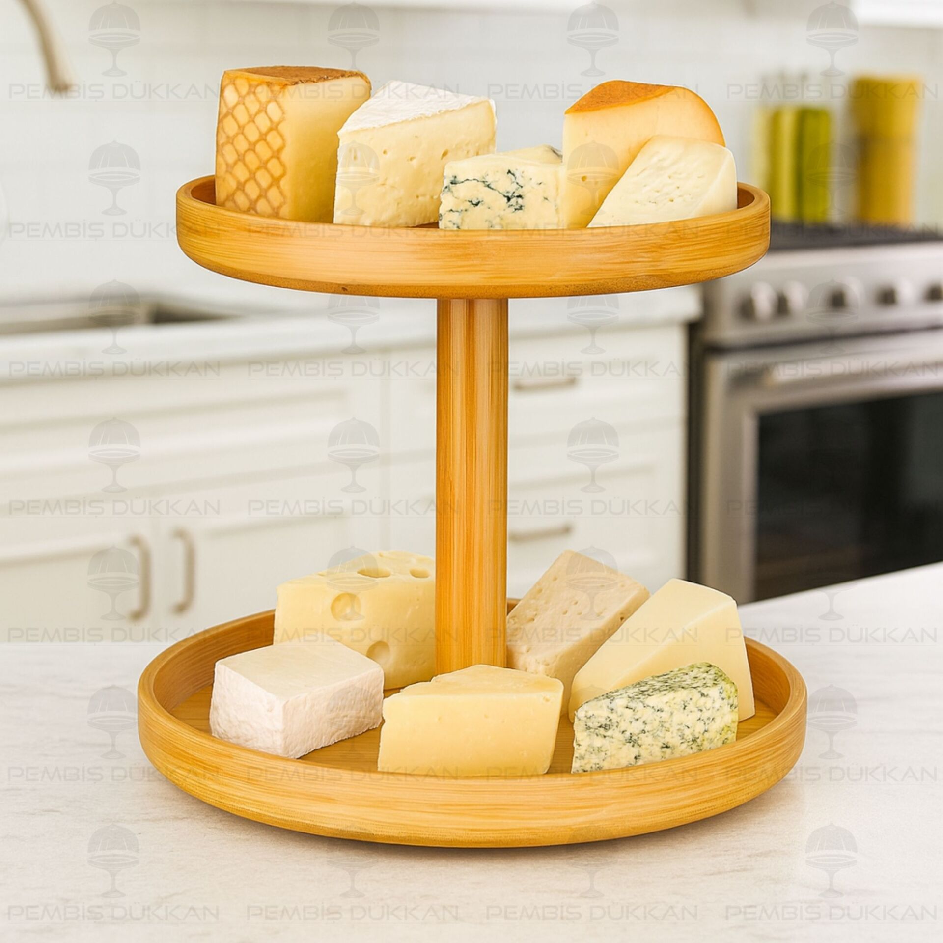 Bambu 2 Katlı Dönen Mekanizmalı Stand (1158)